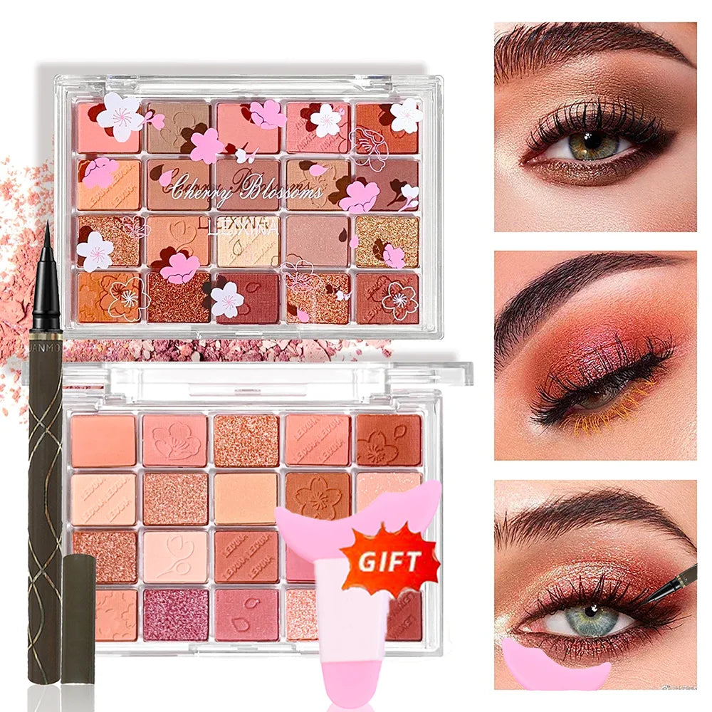 20-Color Eyeshadow Palette – Shimmer & Matte