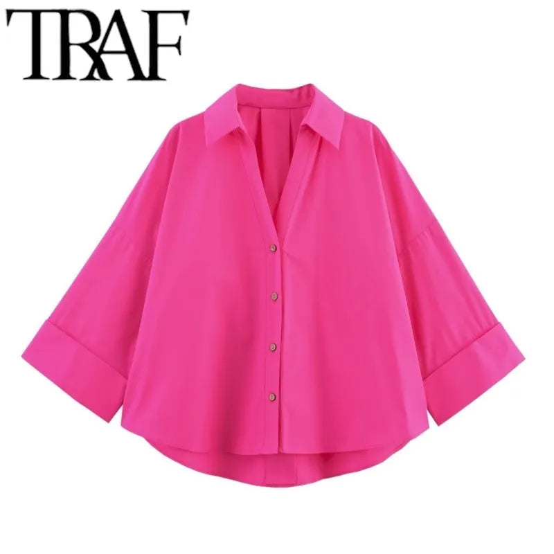 Woman Short Sleeve Oversized Shirts