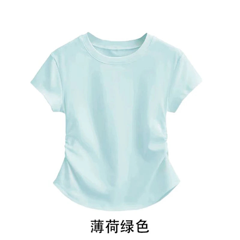 Small Size Slim Fit T-Shirt Short Sleeve Women Tops
