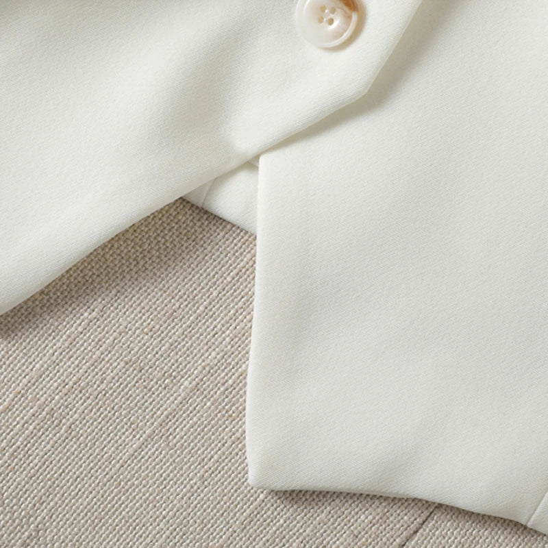 White V-neck Vest Classic Women Outerwear