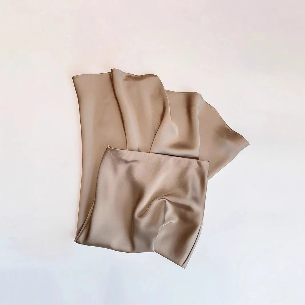 Women's Acetic Satin Flowy Long Skirt