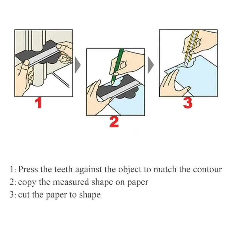 Contour Gauge Line Copier Ruler Cutting & Measuring Tool