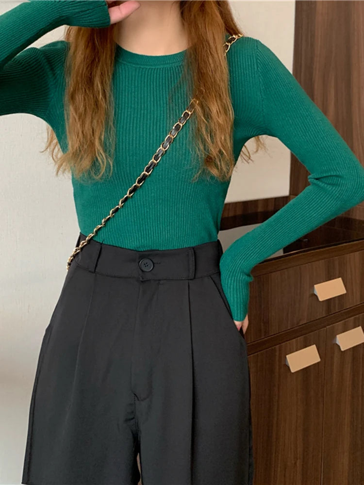 Cute Autumn Long Sleeve Women Tops No Button