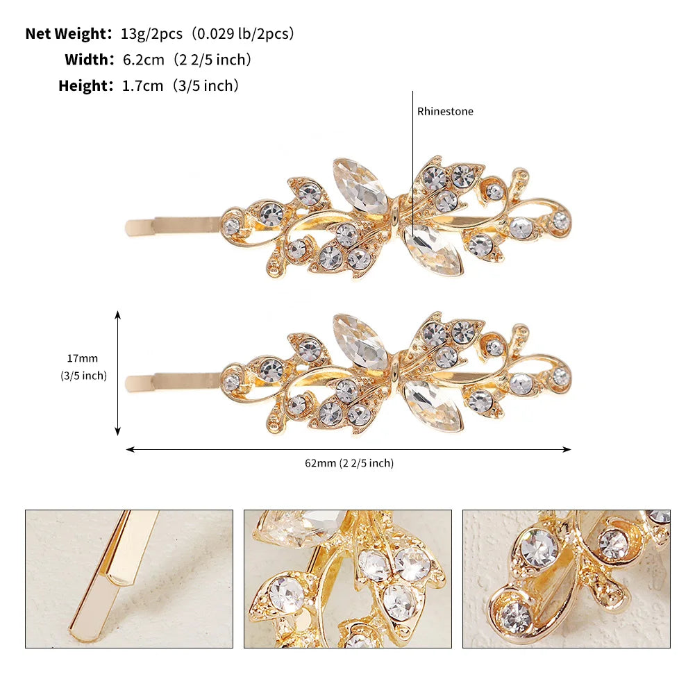 Fashion Bridal Barrettes Clear Crystal Women Hair Ornaments Hair Pins Women Hair Clips Bridal Hair Jewelry Accessories