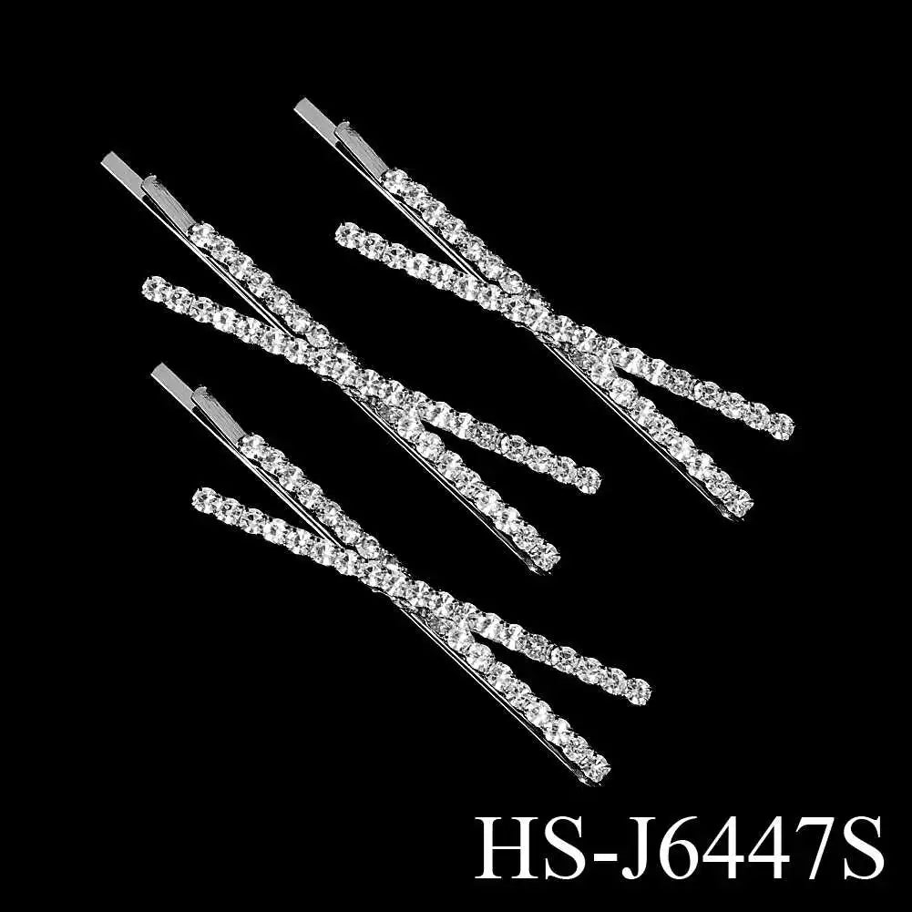 Fashion Bridal Barrettes Clear Crystal Women Hair Ornaments Hair Pins Women Hair Clips Bridal Hair Jewelry Accessories