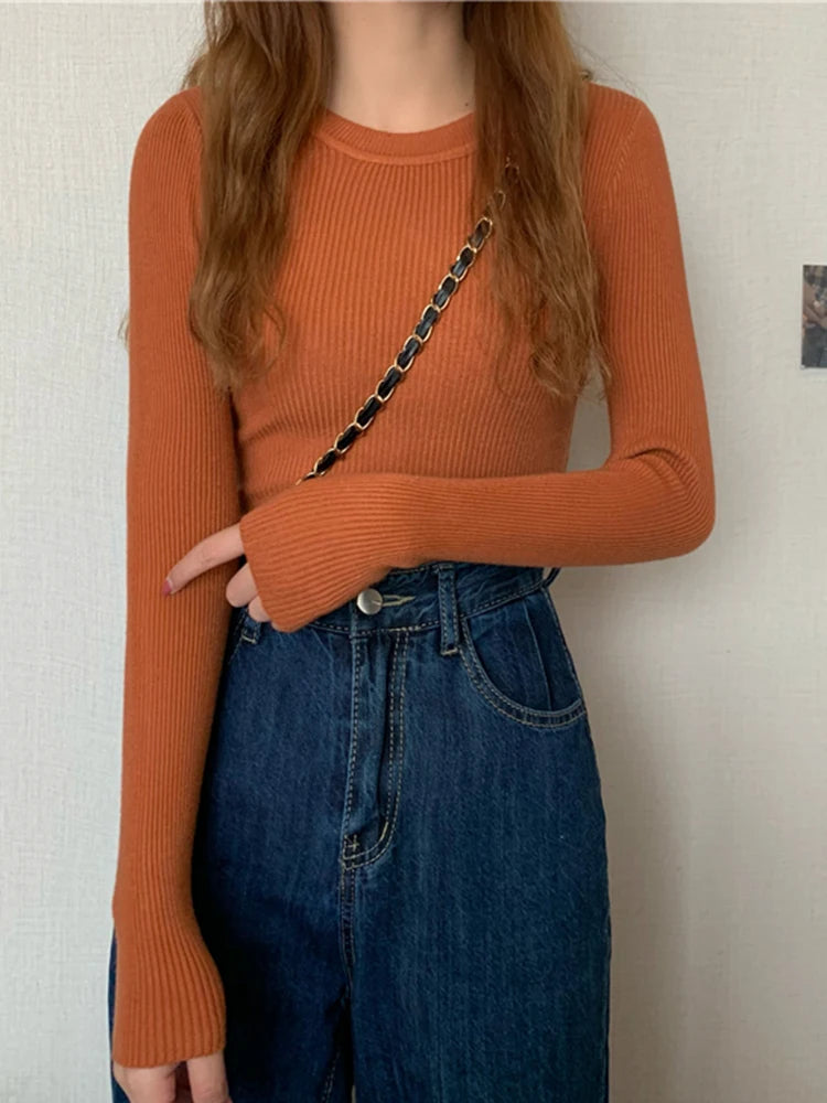 Cute Autumn Long Sleeve Women Tops No Button