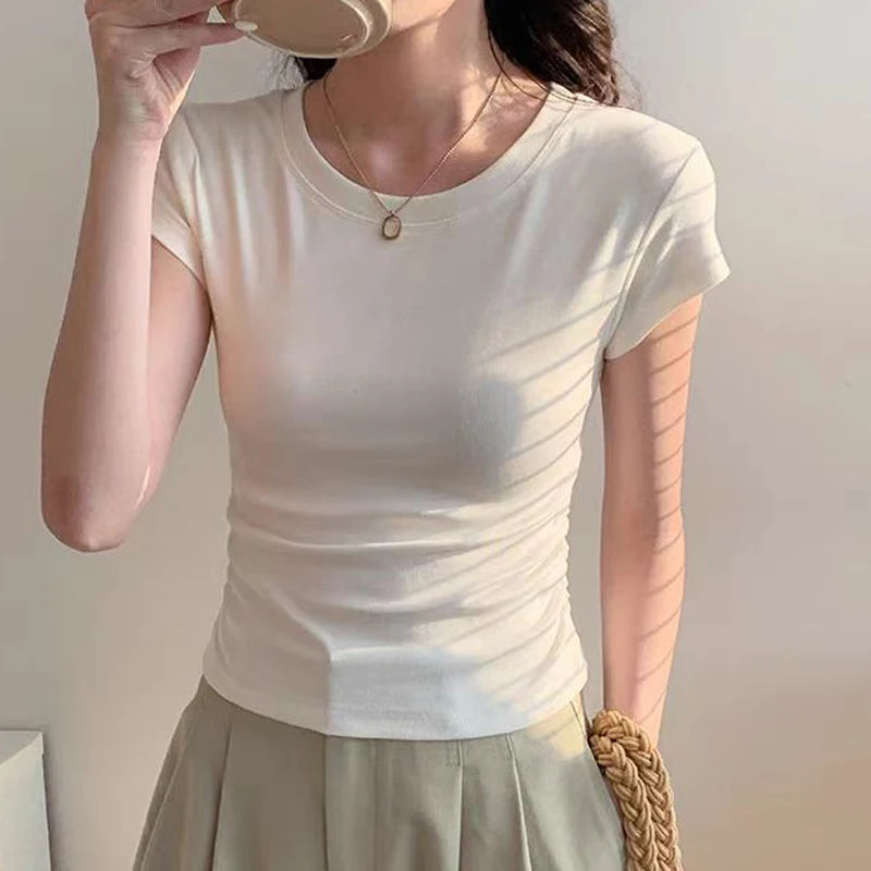 Small Size Slim Fit T-Shirt Short Sleeve Women Tops