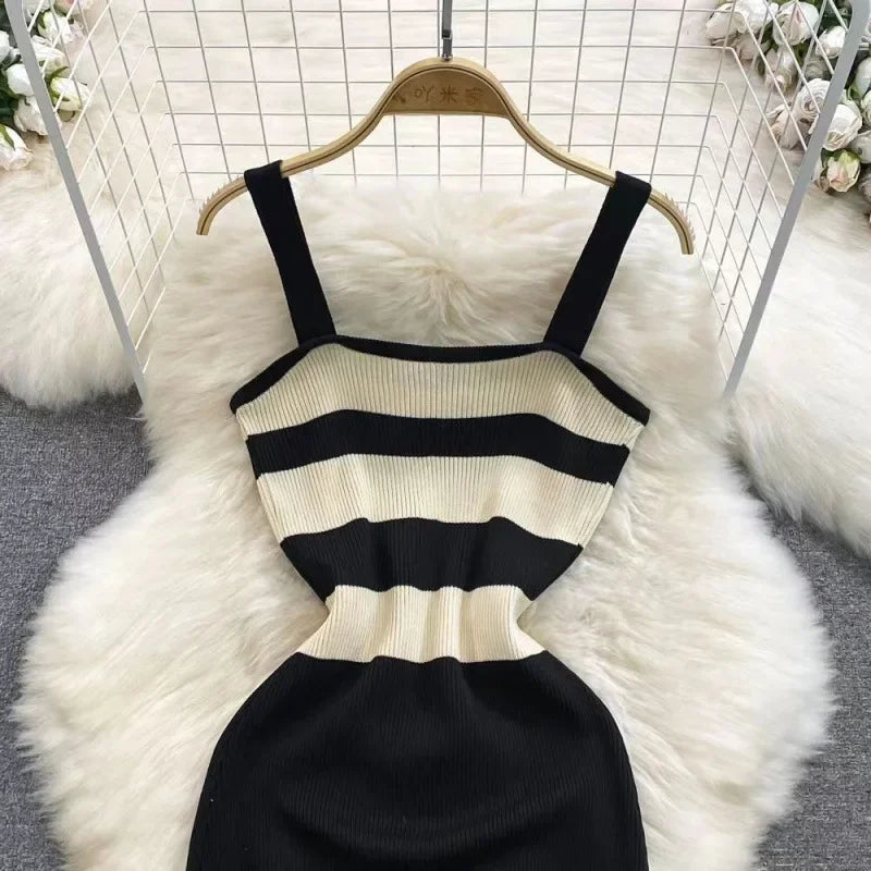 Summer Date Outfit Striped Color Dress for Women