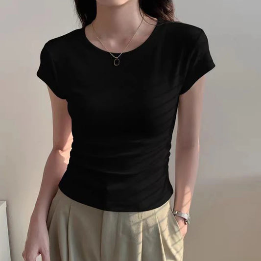 Small Size Slim Fit T-Shirt Short Sleeve Women Tops