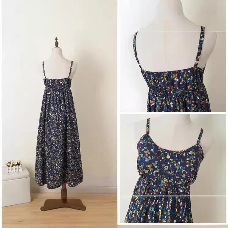 Summer Large Size Long Dress Beach Vacation Floral Dress for Women