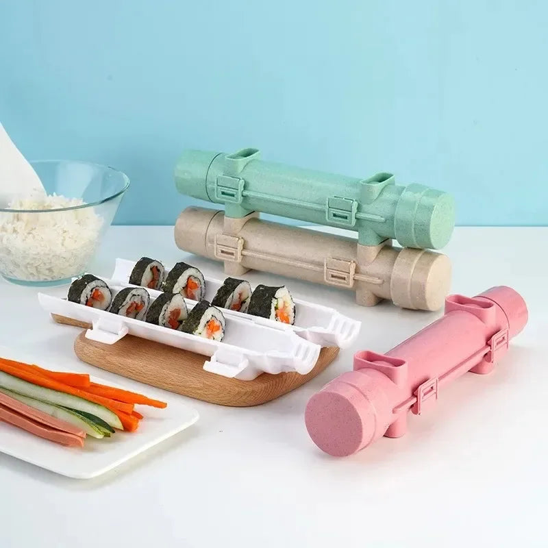 DIY Cylinder Sushi Making Machine Quick Sushi Bazooka Japanese Rolled Rice Meat Mold Rice Ball Mold Kitchen Bento Accessories
