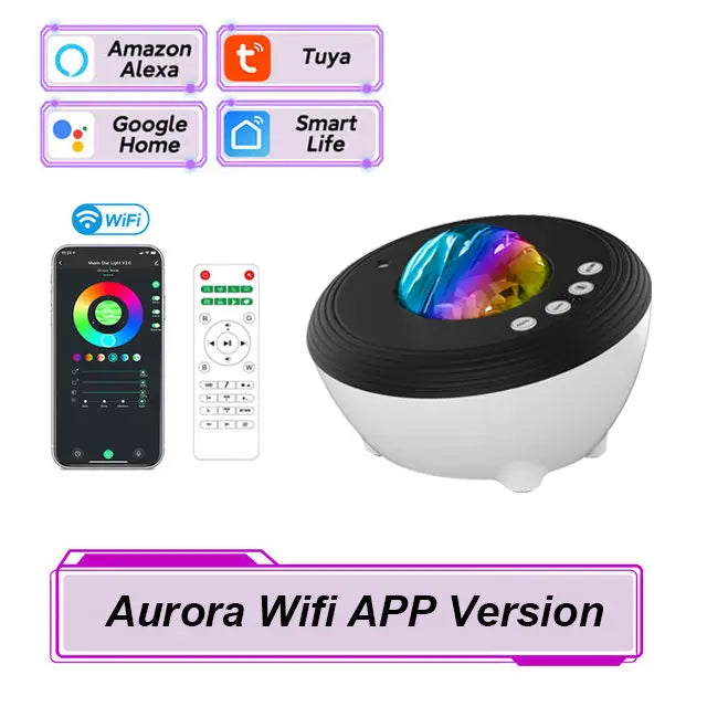 Star Aurora Night Light White Noise Galaxy Projector