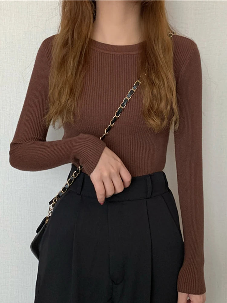 Cute Autumn Long Sleeve Women Tops No Button