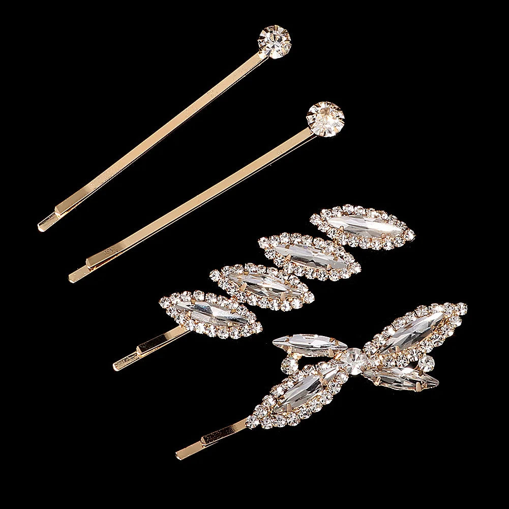Fashion Bridal Barrettes Clear Crystal Women Hair Ornaments Hair Pins Women Hair Clips Bridal Hair Jewelry Accessories