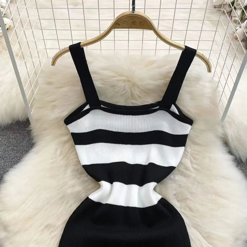 Summer Date Outfit Striped Color Dress for Women