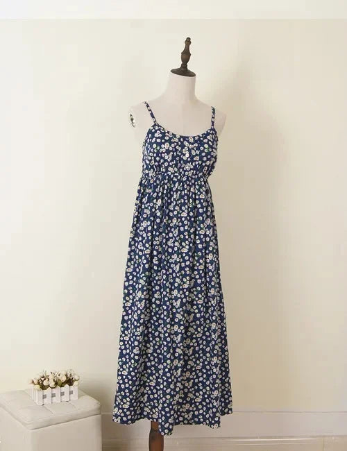 Summer Large Size Long Dress Beach Vacation Floral Dress for Women