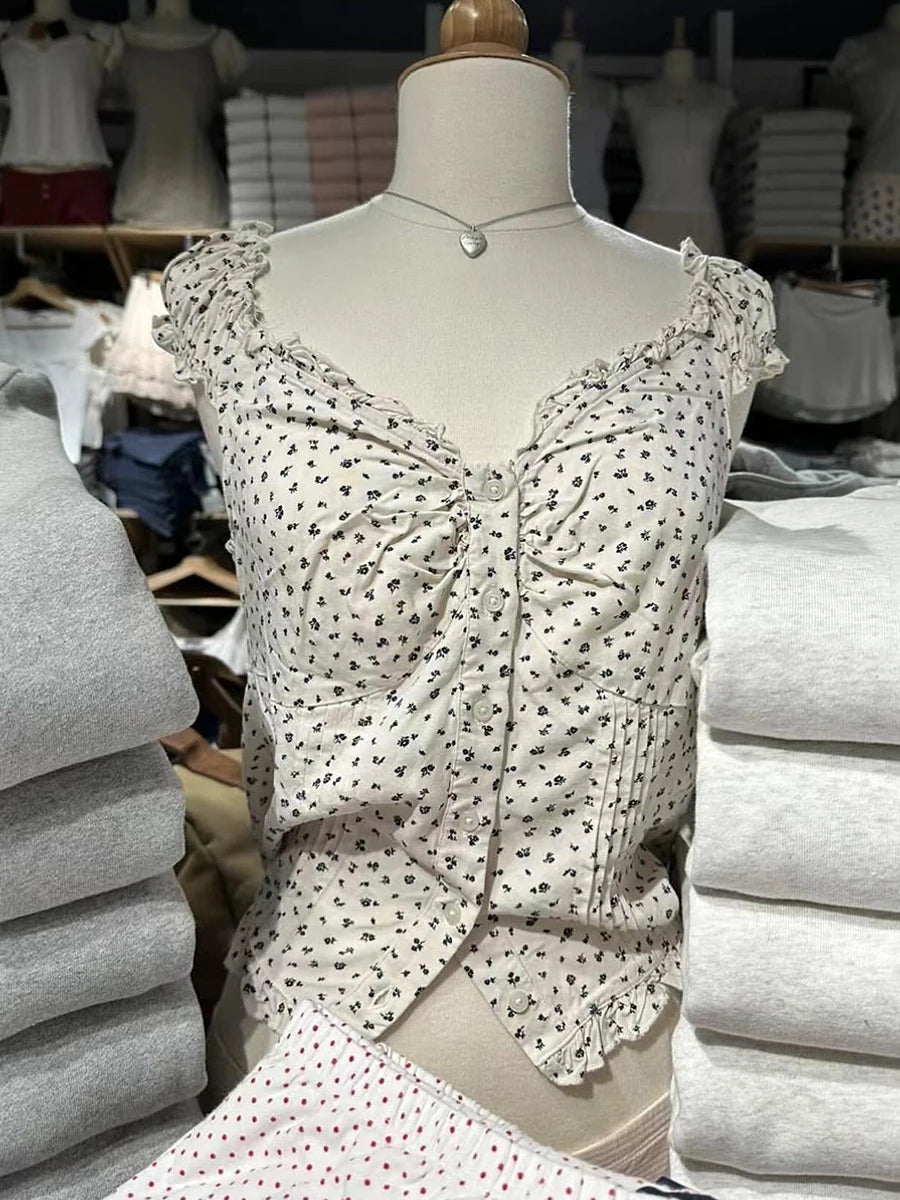 Women Summer Blouse Top Small Waisted