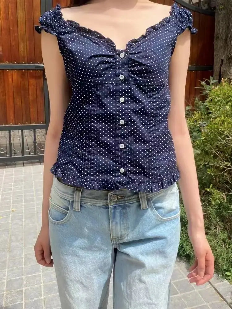Women Summer Blouse Top Small Waisted