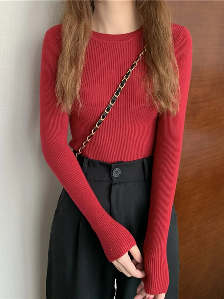 Cute Autumn Long Sleeve Women Tops No Button