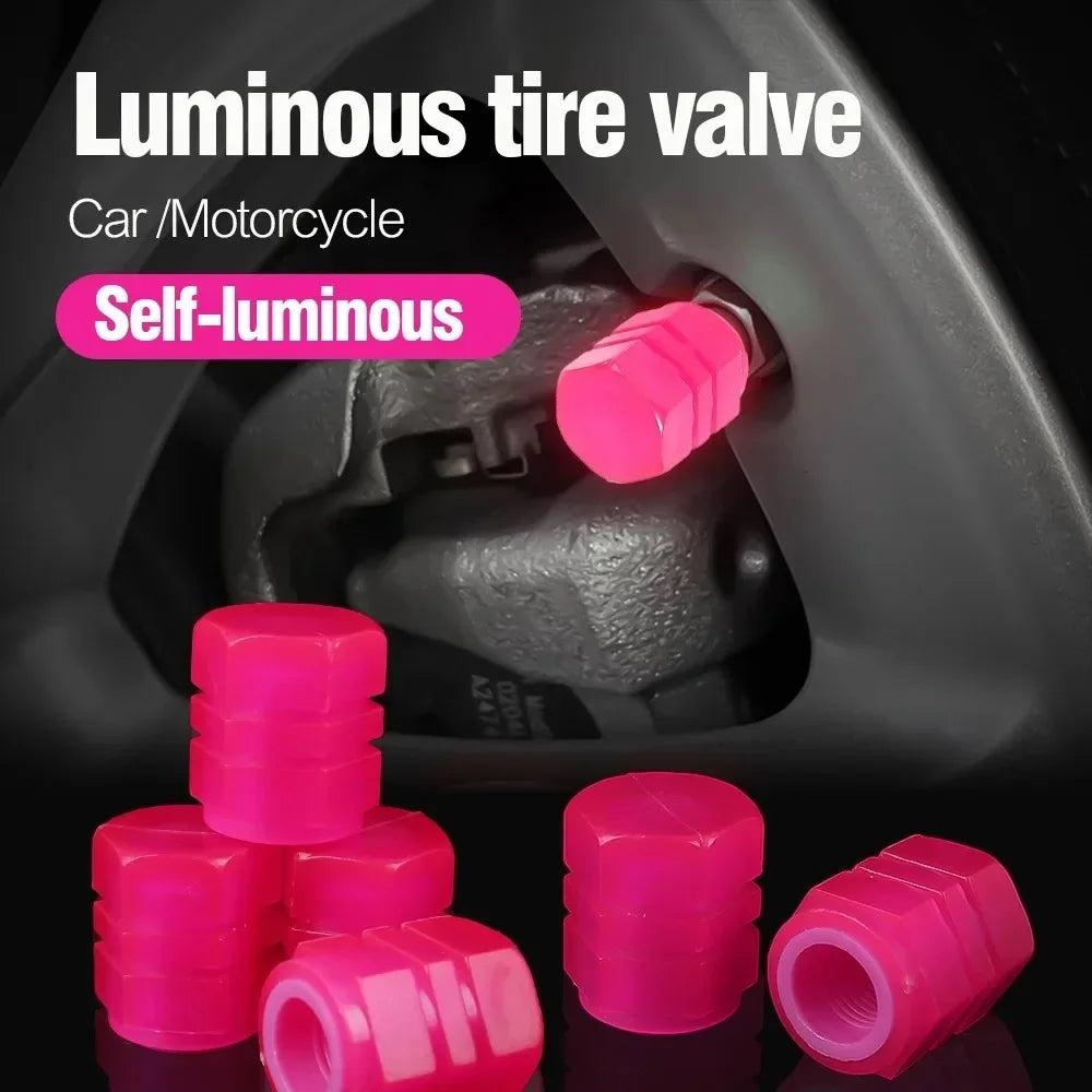 20PCS Luminous Tire Valve Caps Night Glowing Car Decor