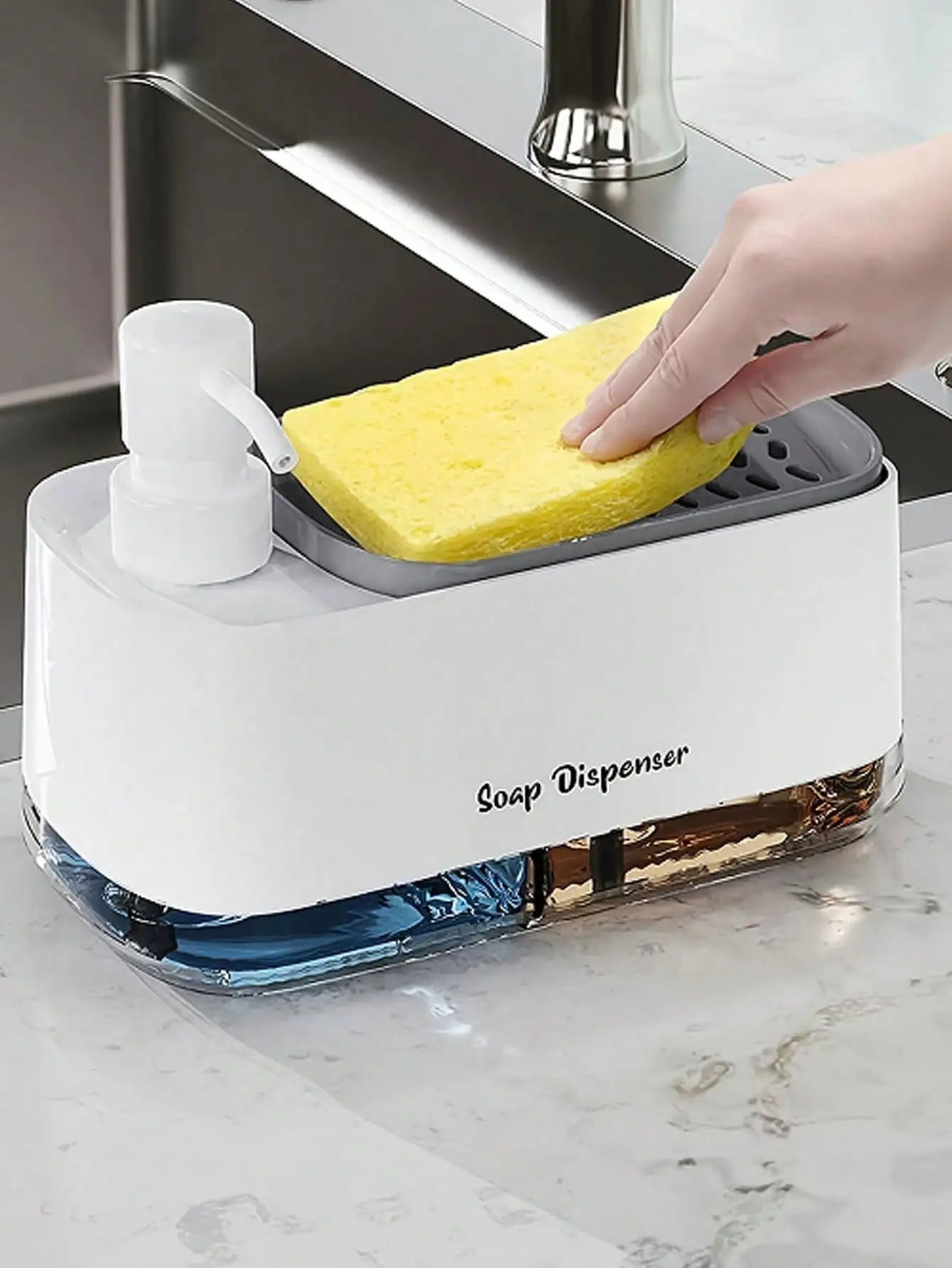 Dual Soap Dispenser with Sponge Holder