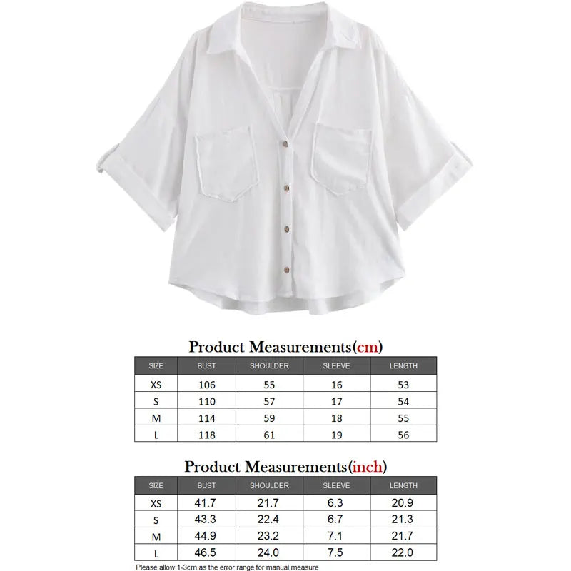 Woman Short Sleeve Oversized Shirts