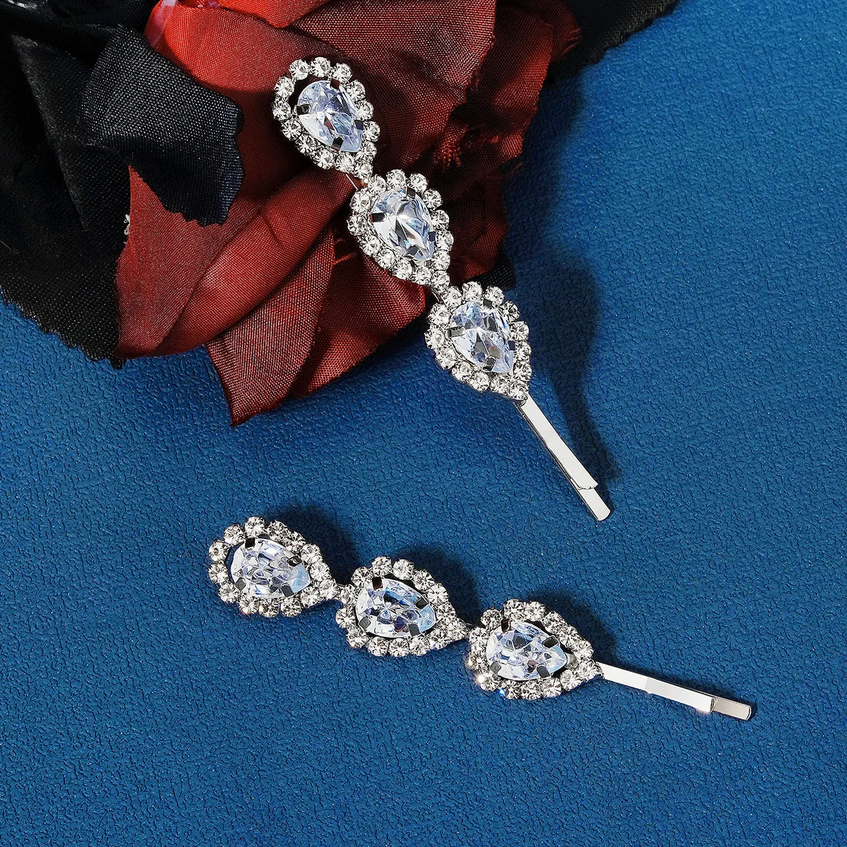 Fashion Bridal Barrettes Clear Crystal Women Hair Ornaments Hair Pins Women Hair Clips Bridal Hair Jewelry Accessories