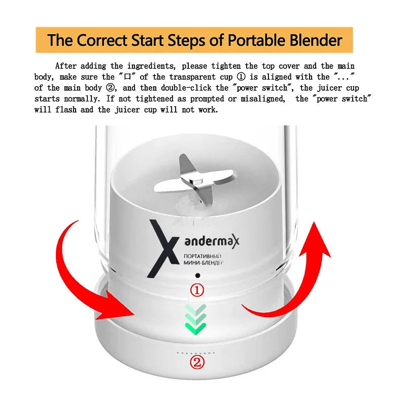 Mini Portable Blender Electric Juicer Fruit Mixers