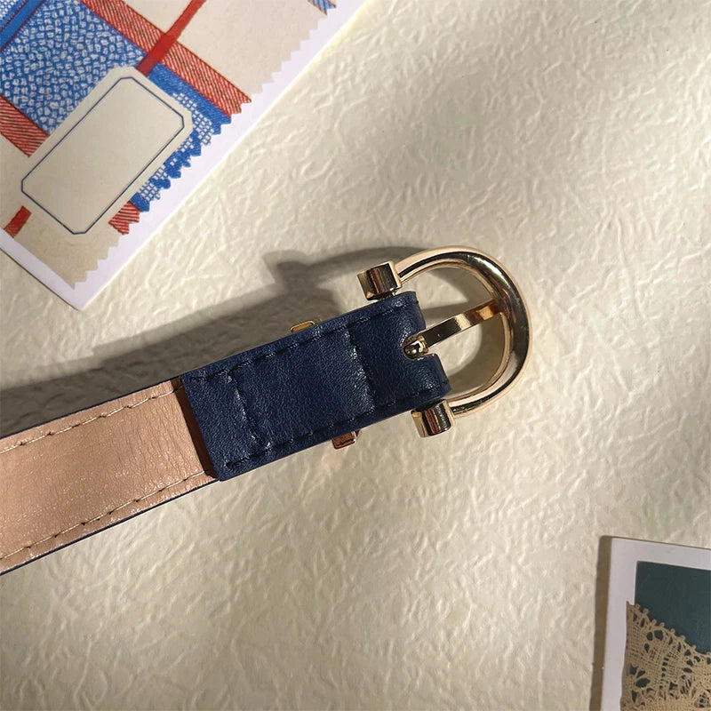 Women's Belt Metal Buckle Dress Jean Pant Waistband Belts for Lady
