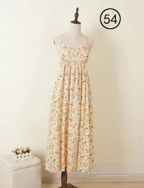 Summer Large Size Long Dress Beach Vacation Floral Dress for Women