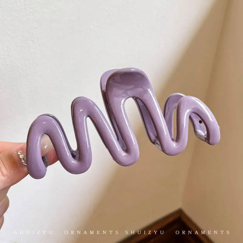 10.5cm Wave Crab Claw Clips Women Korean Plastic Shark Hair Clips Geometry High Ponytail Barrette Hairpin Girl Hair Accessories