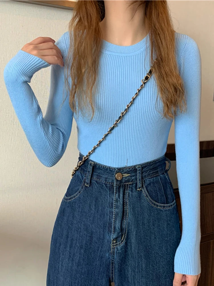 Cute Autumn Long Sleeve Women Tops No Button
