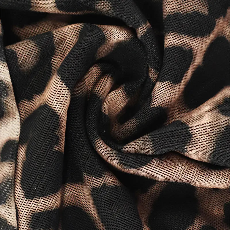 Leopard Printed Flare Sleeve Tees