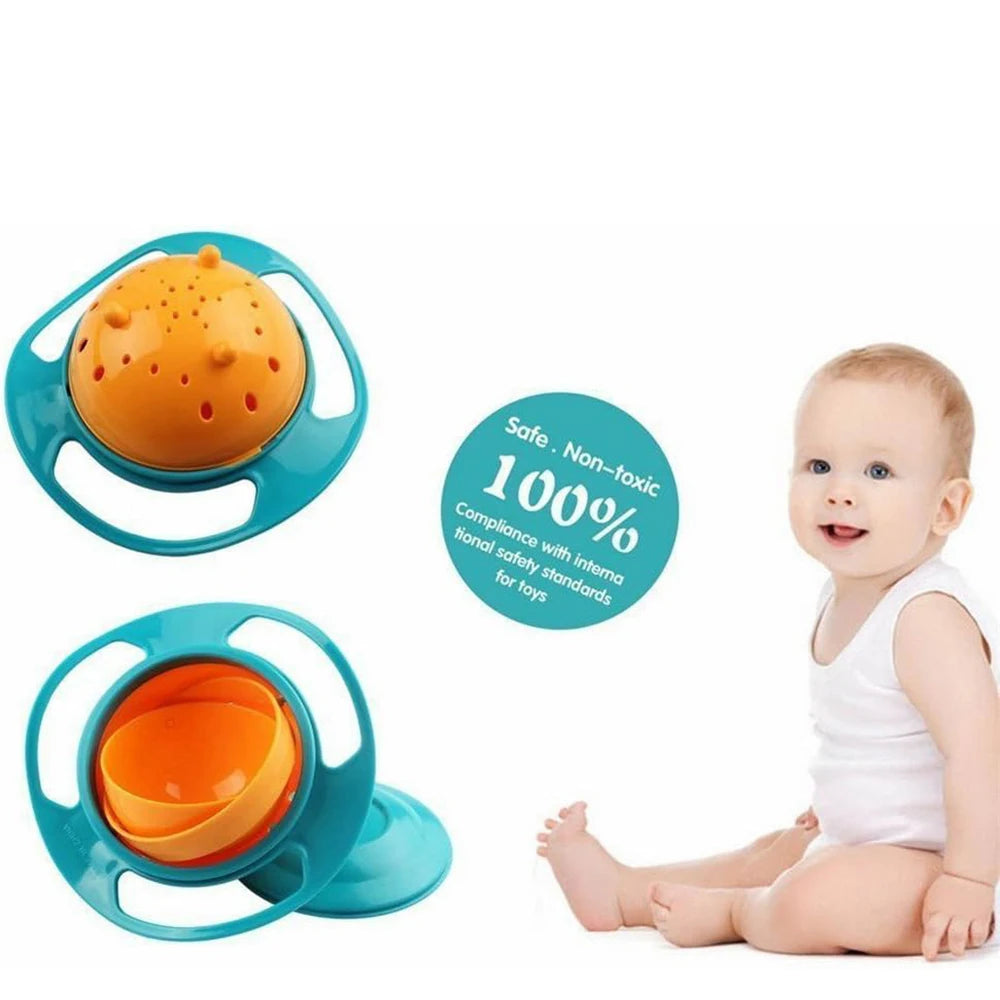 360 Degree Rotate Spill-Proof Bowls for Toddler Baby Kid