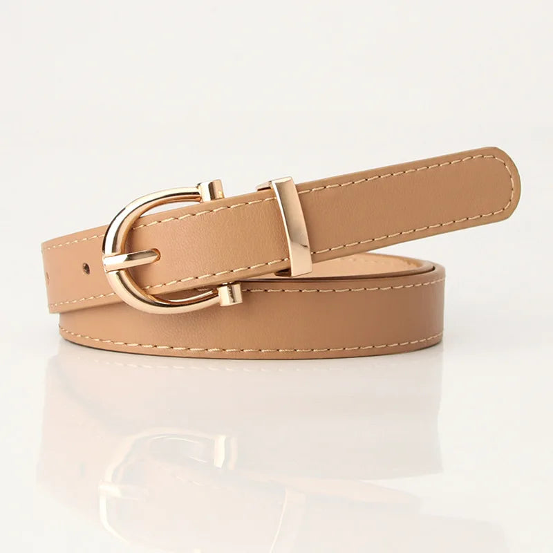 Women's Belt Metal Buckle Dress Jean Pant Waistband Belts for Lady