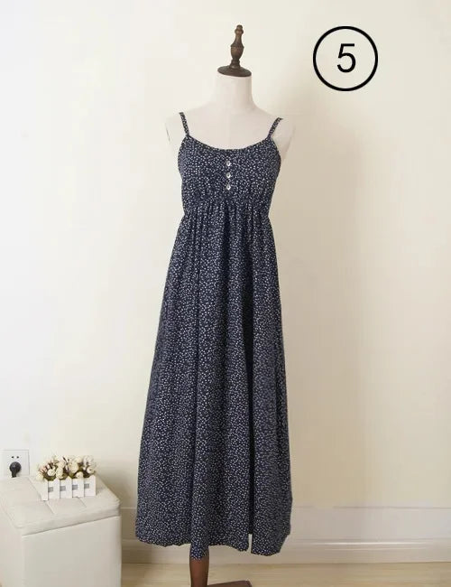 Summer Large Size Long Dress Beach Vacation Floral Dress for Women