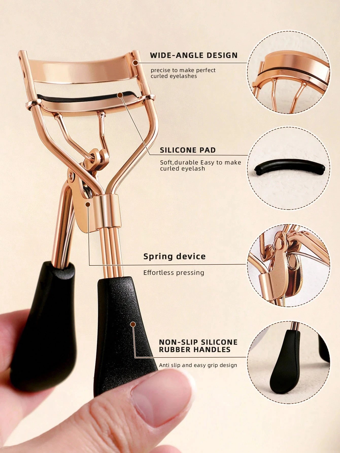 1pcs Eyelash Curler and 15 Silicone Pads Eyelash Curler