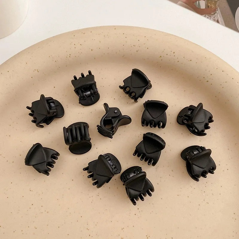 Mini Hair Claw Clips for Women Girls Korean Simple Small Black Transparent Plastic Clips Hairpin Kids Hair Styling Accessories