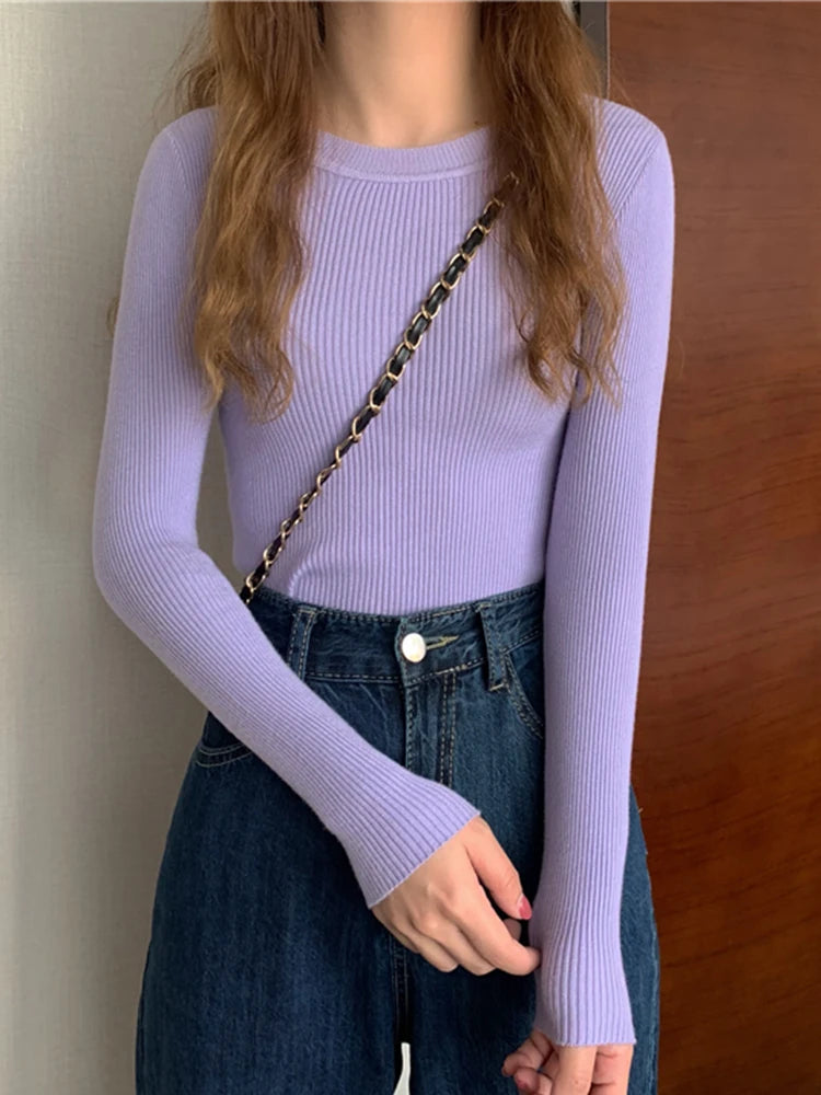 Cute Autumn Long Sleeve Women Tops No Button