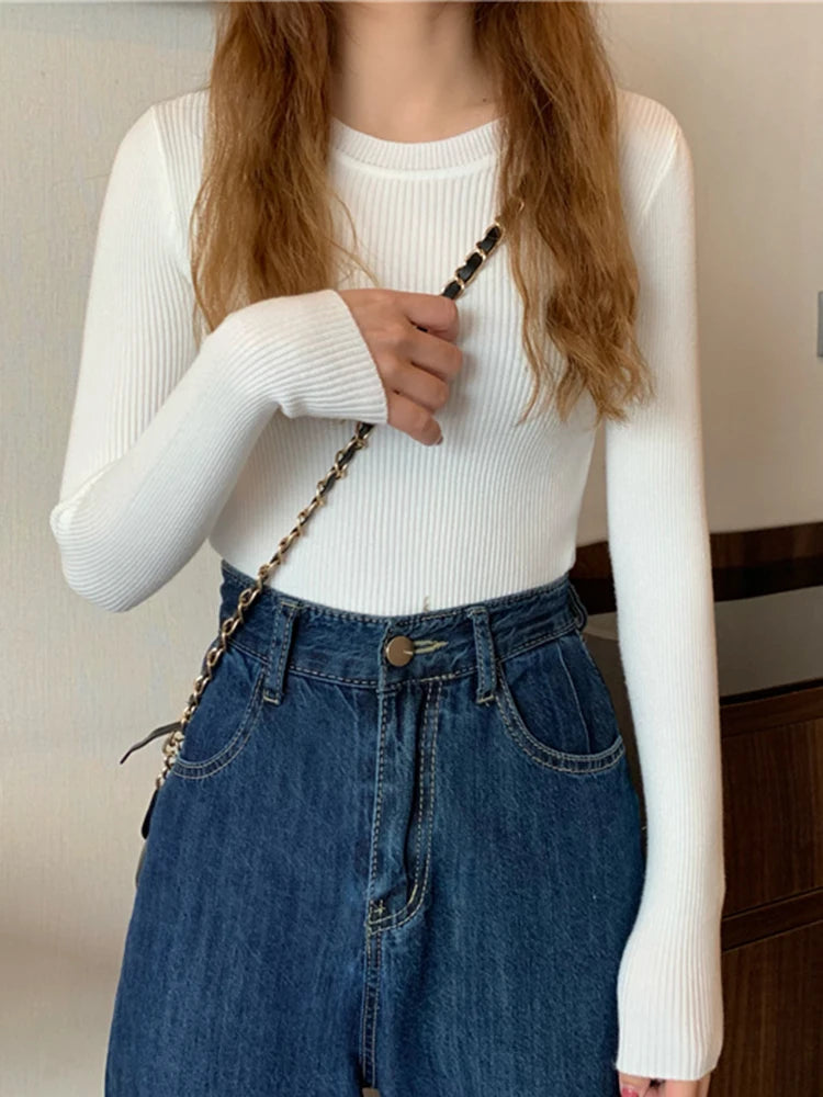 Cute Autumn Long Sleeve Women Tops No Button