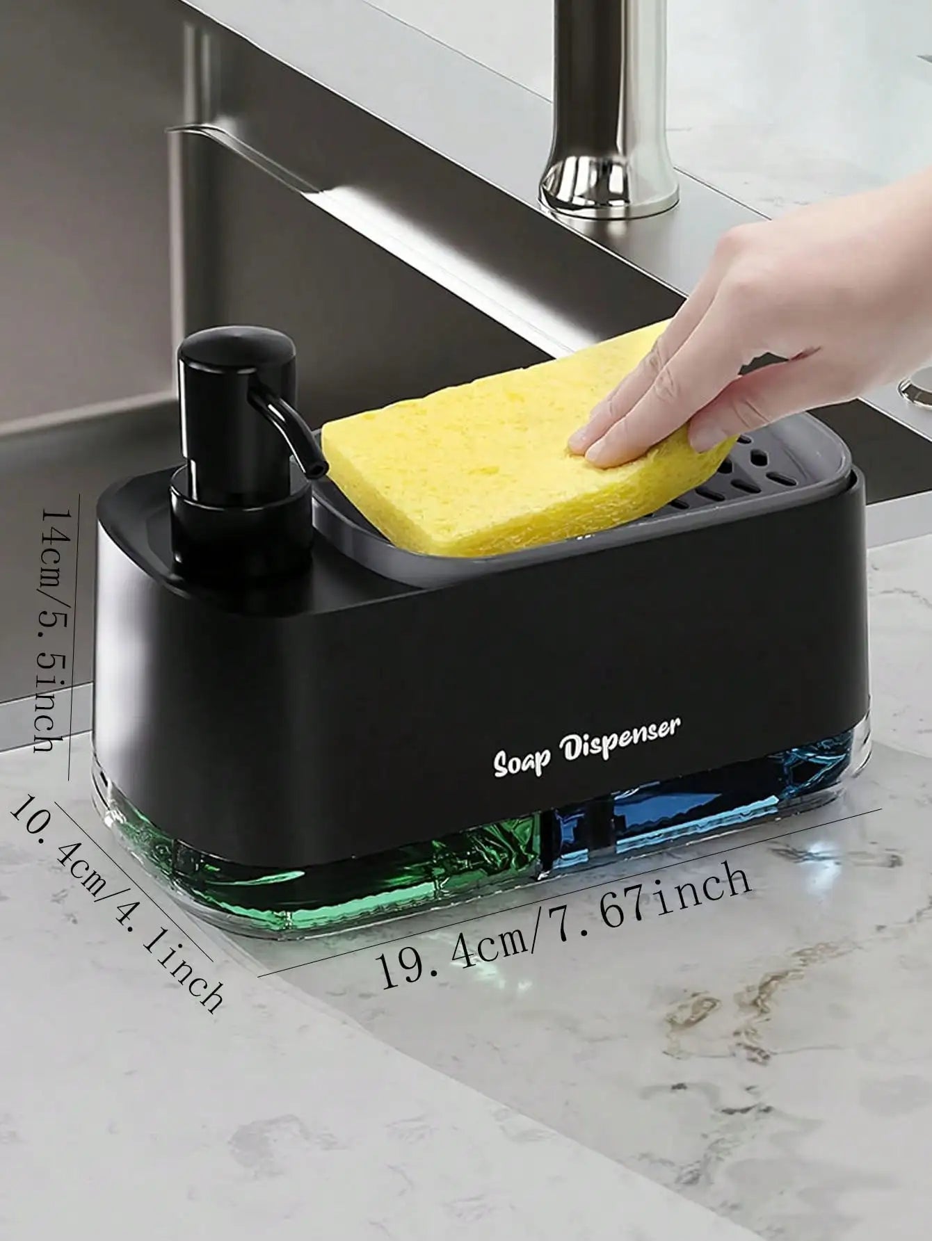 Dual Soap Dispenser with Sponge Holder