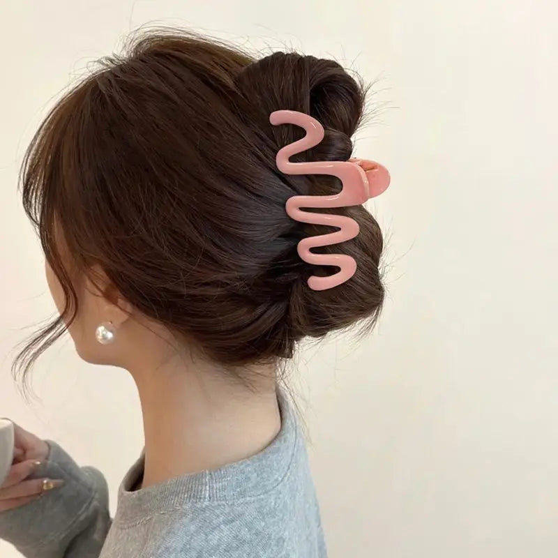 10.5cm Wave Crab Claw Clips Women Korean Plastic Shark Hair Clips Geometry High Ponytail Barrette Hairpin Girl Hair Accessories