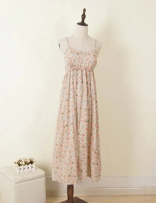 Summer Large Size Long Dress Beach Vacation Floral Dress for Women