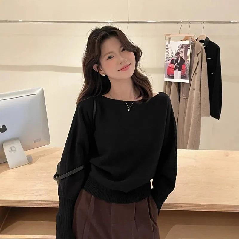 Sexy Off Shoulder Cropped Sweater Women