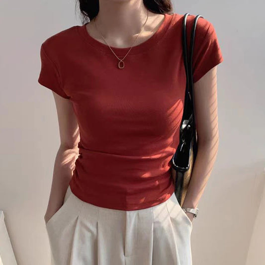 Small Size Slim Fit T-Shirt Short Sleeve Women Tops