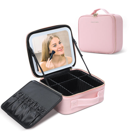 Cosmetic Bag with Mirror Travel Friendly for Ladies