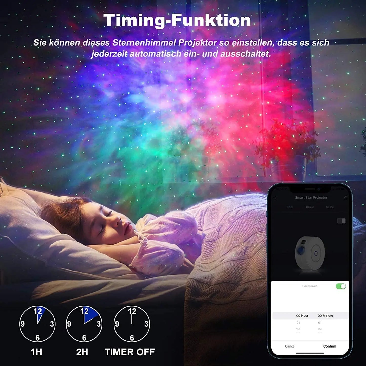 Aurora Galaxy Star Projector Night Light