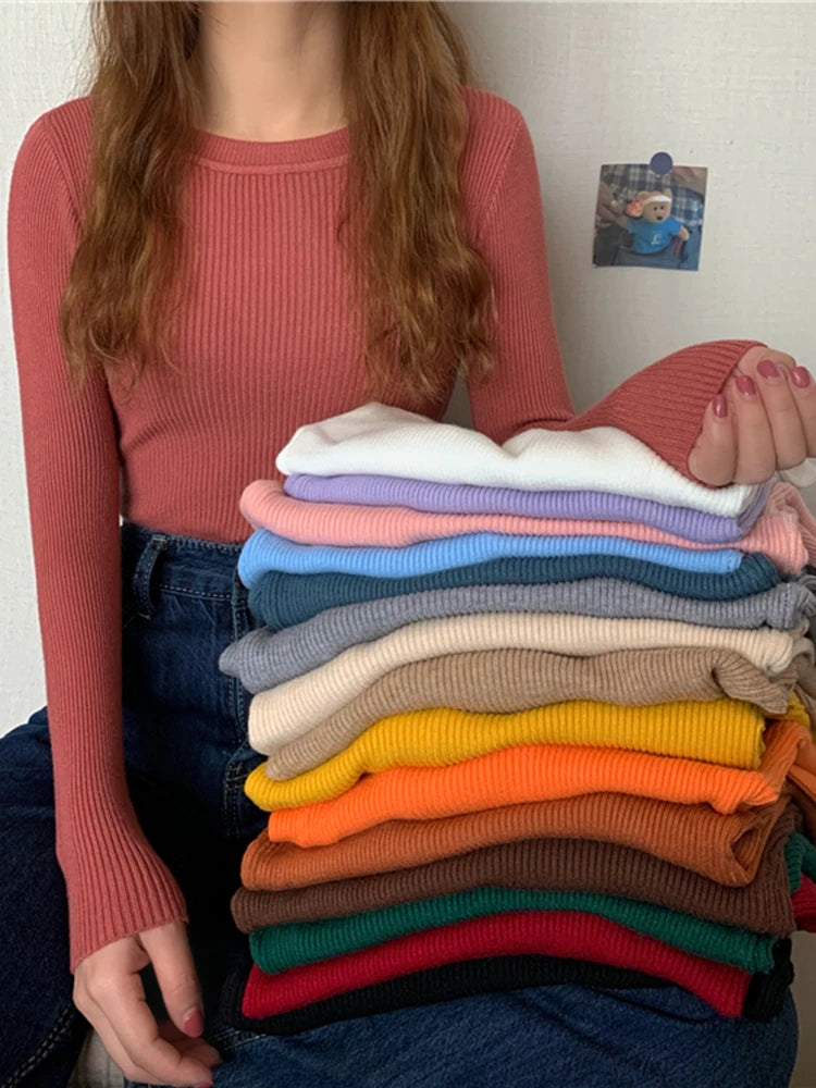 Cute Autumn Long Sleeve Women Tops No Button