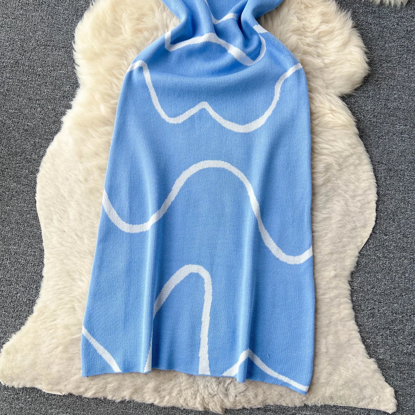 Ladies Knitted Sheath Sundress Backless Slim Dress