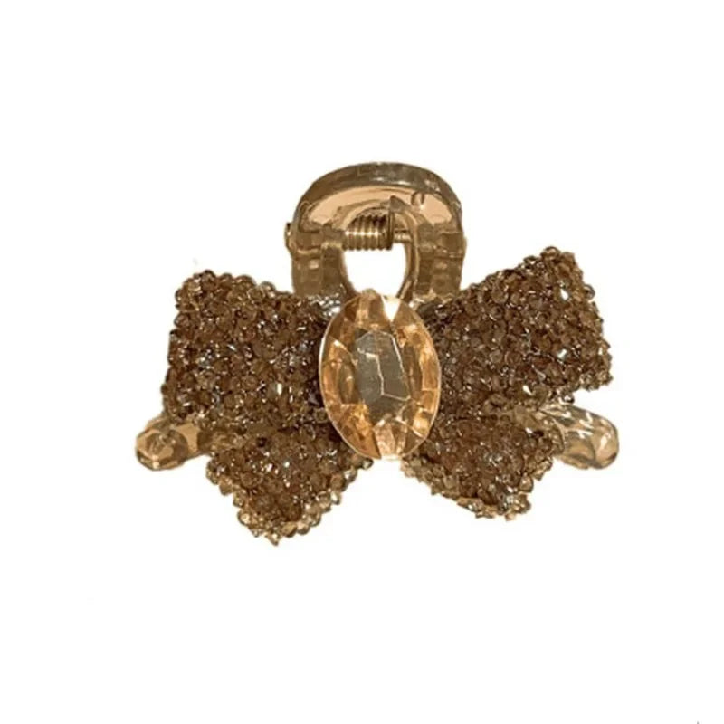 Rhinestone Small Hair Claw for Women Girls Korean Back Head Hair Grab Clip Glitter Shining Jewelry Decoration Styling Hairpins